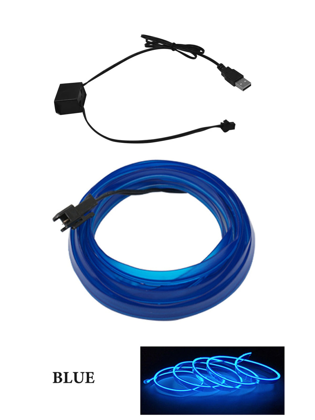 Interior LED Ambient Light Kit — USB Flexible Neon Strip