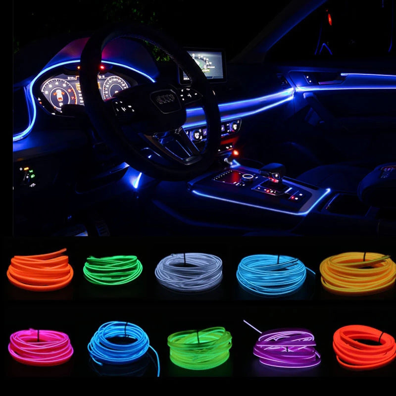 Interior LED Ambient Light Kit — USB Flexible Neon Strip